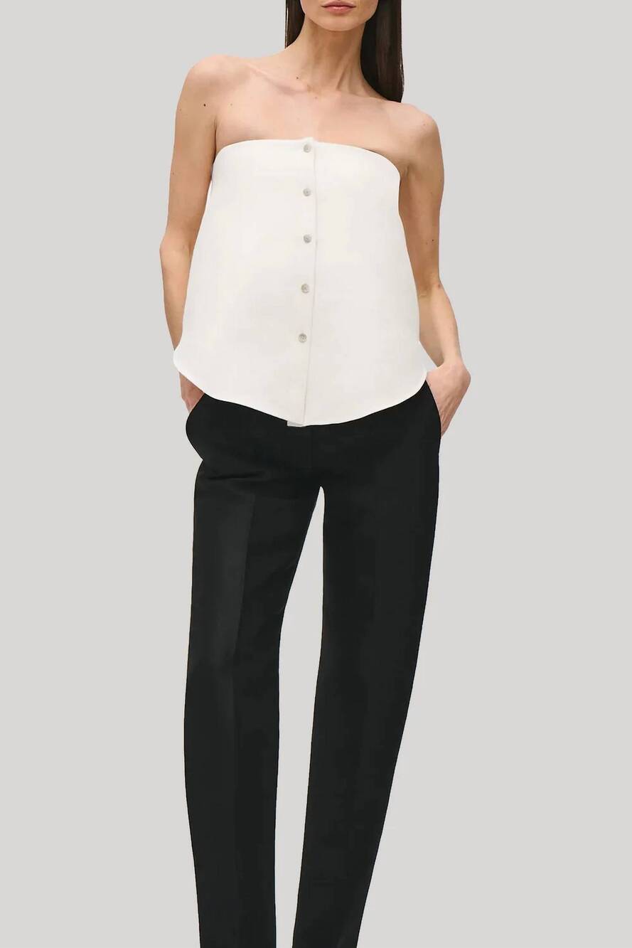 NEW BRANDON MAXWELL shea top in white